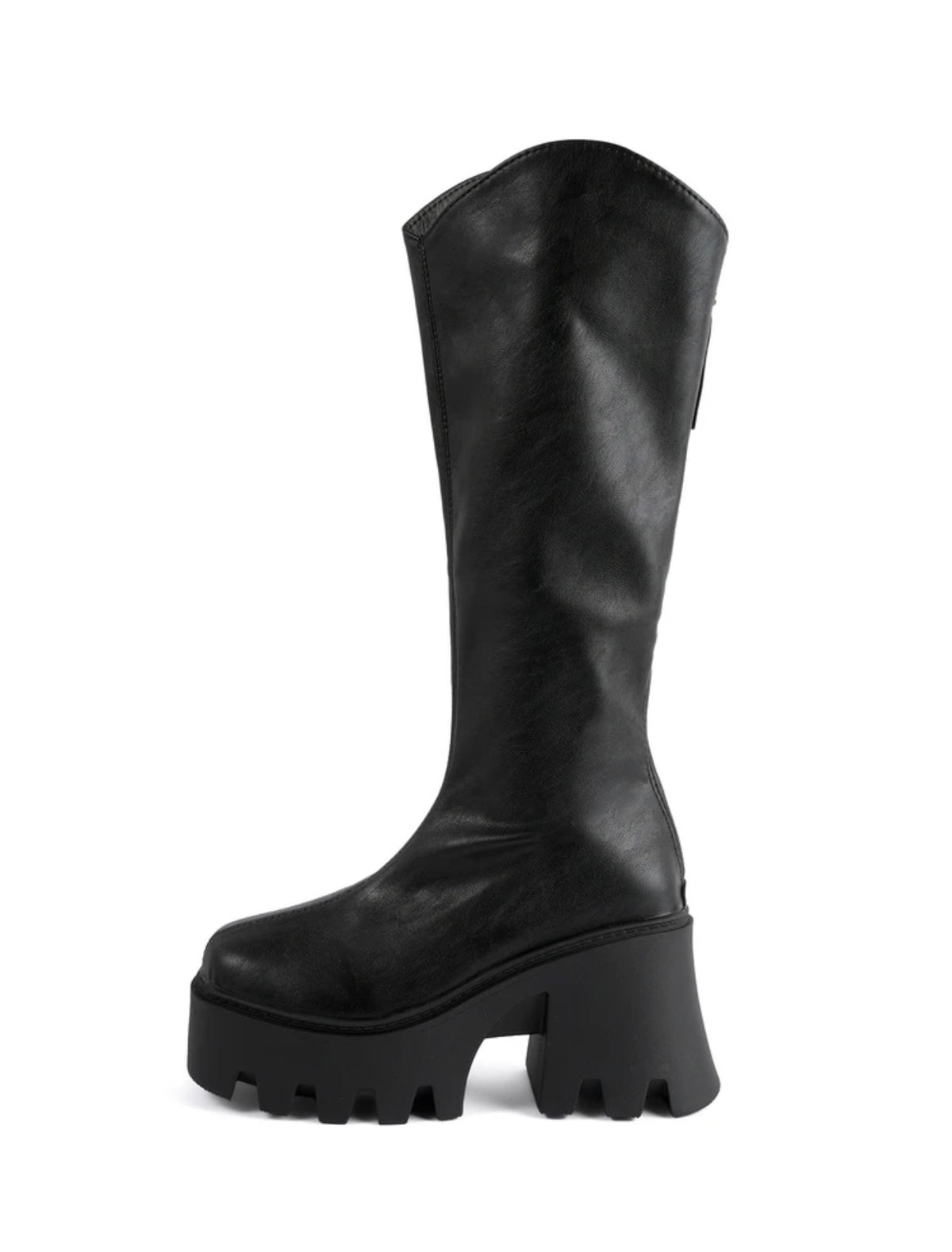 Rollcall Black Chunky Platform Knee-High Boots