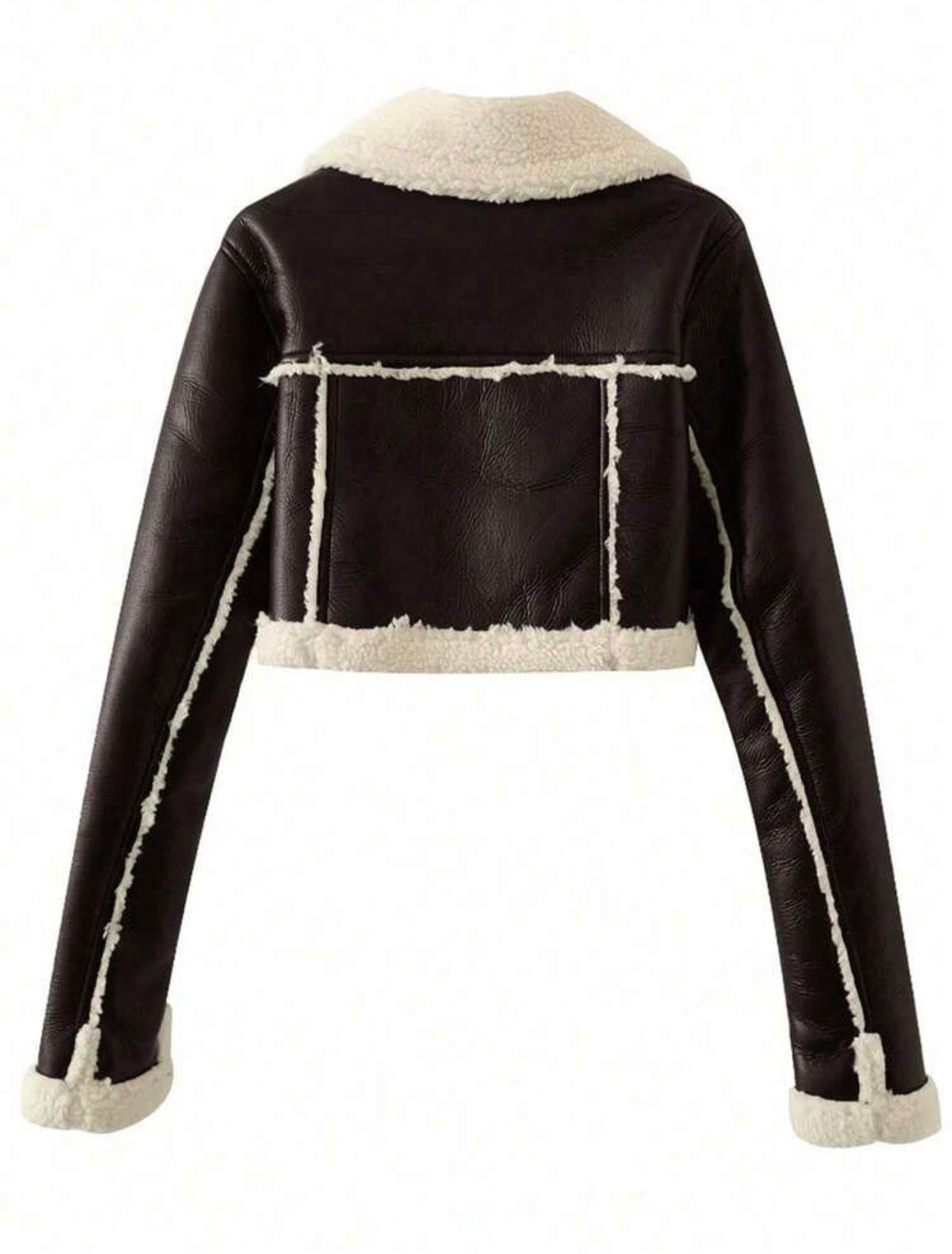 Sienna Cropped Shearling Biker Jacket